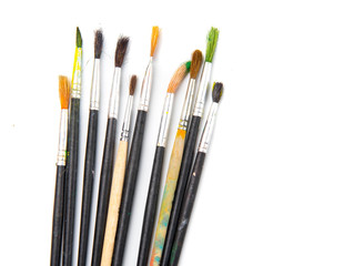 Fototapeta premium set of brushes for drawing on a white background