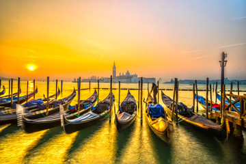 Gondels in Venetië, Italië