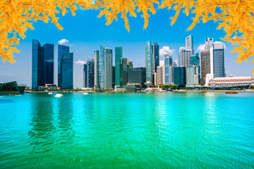 Naklejka premium Singapore city skyline.