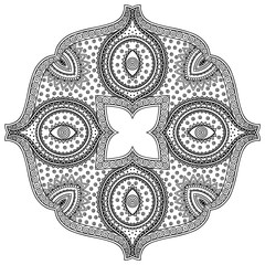 Vector henna tatoo mandala. Mehndi style.
