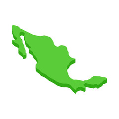 Mexico map icon, isometric 3d style 