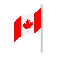 Fototapeta na wymiar Flag of Canada icon, isometric 3d style 