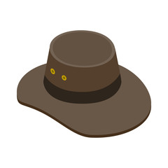 Cowboy hat icon, isometric 3d style