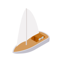 Yacht icon, isometric 3d style