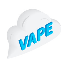 Vape word cloud icon, isometric 3d style