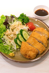 Japanese set meal with pork fried