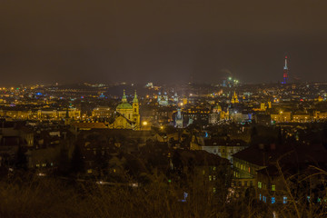 Prag Skyline bei Nacht