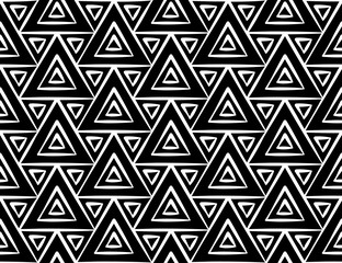 Vector modern seamless geometry pattern triangles, black and white abstract geometric background, pillow print, monochrome retro texture, hipster fashion design