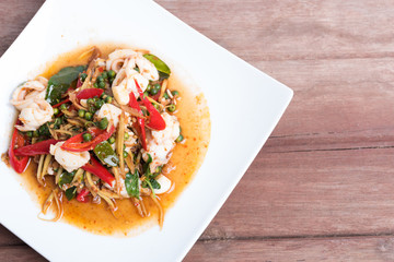 Spicy seafood stir fried