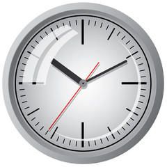 Wall mounted digital clock. Vector illustration.