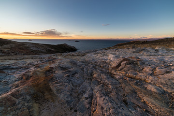 Expansive view at sunset on Titicaca Lake, Bolivia