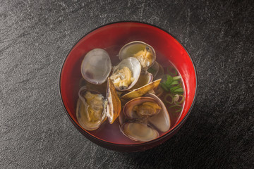 Obraz na płótnie Canvas あさりの潮汁　Seafood soup with salt of the clam
