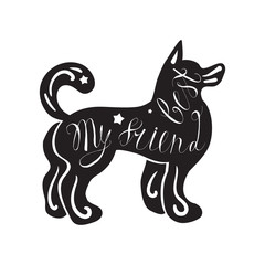 Vintage hand drawn lettering in pet