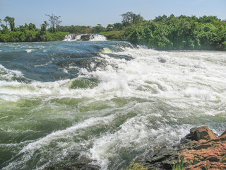 View on Victoria Nile River rapids. Jinja, Uganda, Eastern Africa. 