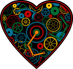 color mechanical heart. vector illustration