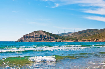 Fototapeta na wymiar Beautiful beach at Rhodes island