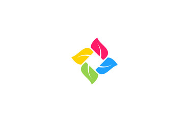 leaf circle colorful logo
