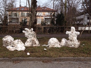 schneemann und familie