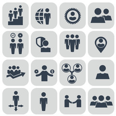 Obraz na płótnie Canvas Human resources and management icons set.
