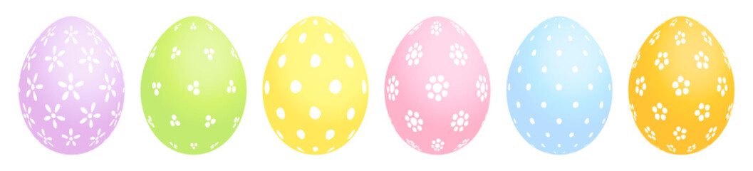 Set 6 Easter Eggs Pastel Dots