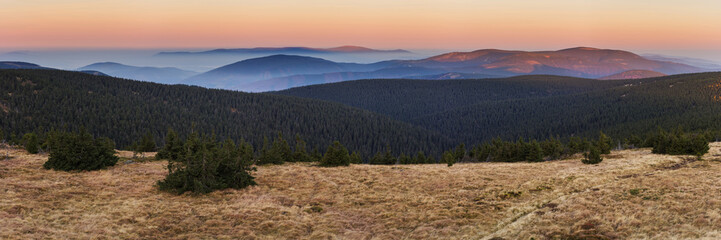 Autumn morning in Jeseniky mountains, Praded, Czech Republic