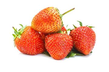 Beautiful strawberries isolated on white