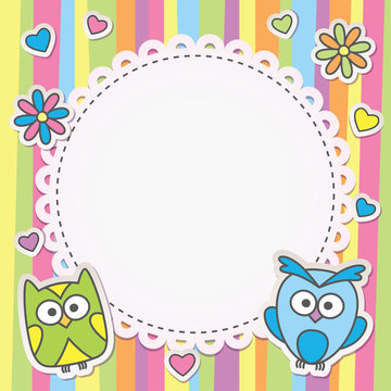 frame with owls
