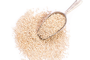 Heap of quinoa, healthy vegan food concept