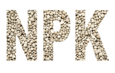 Fototapeta premium NPK letters made of mineral fertilizers background