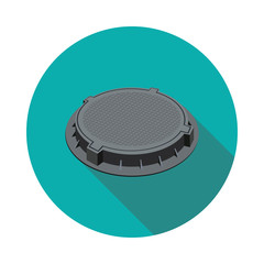 flat icon a manhole