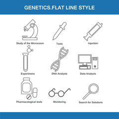 genetics  flat line style