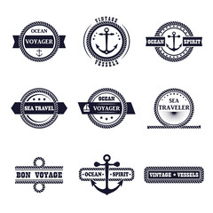 Obraz premium Set of marine labels