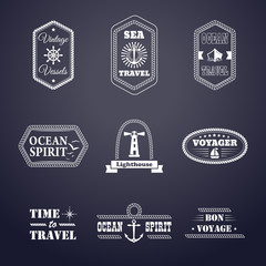 Set of marine labels