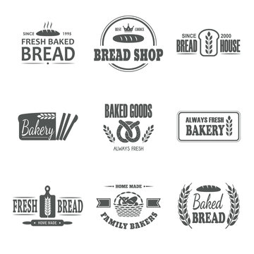 Set of bakery vector emblem