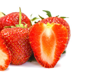 Beautiful strawberries isolated on white