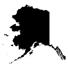 Alaska map on white background vector - obrazy, fototapety, plakaty