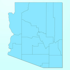 Arizona blue map on degraded background vector