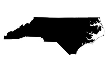 North Carolina map on white background vector - obrazy, fototapety, plakaty