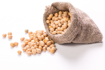 Soy beans ,healthy food on wooden table ,diet concept