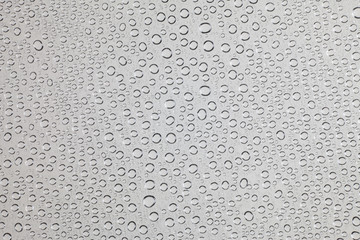 Drops of water on clear glass.