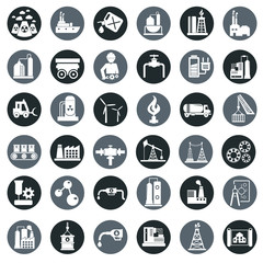 Vector industry factory icons set