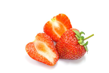 Beautiful strawberries isolated on white