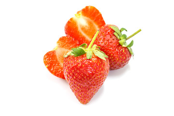 Beautiful strawberries isolated on white