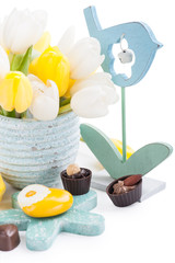 Easter still life with yellow heart