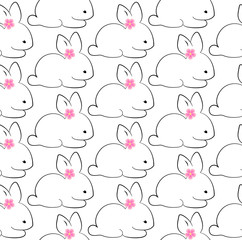 happy easter bunny pattern vector illustration