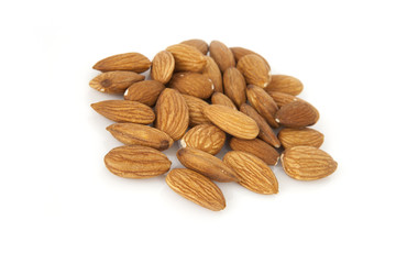 almond nuts isolated on white background