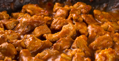 ready-to-eat goulash in a pan