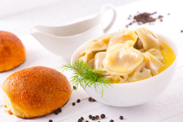 dumplings with fragrant and ruddy buns