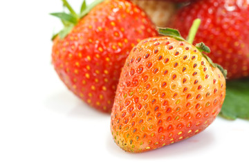 Beautiful strawberries isolated on white