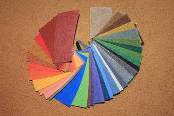 Carpet swatches in a shop